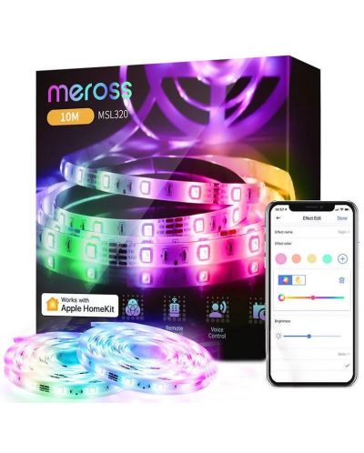 LED лента Meross - MSL320, RGB, 10 m, бяла - 1