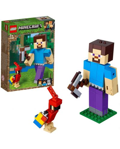 Конструктор Lego Minecraft - Голяма фигурка Стив с папагал (21148) - 4