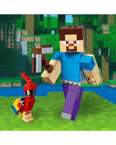 Конструктор Lego Minecraft - Голяма фигурка Стив с папагал (21148) - 3