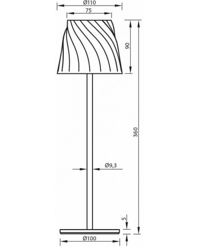 LED Настолна лампа Vivalux - Estella, 3W, IP54, димируема, оранжева - 2