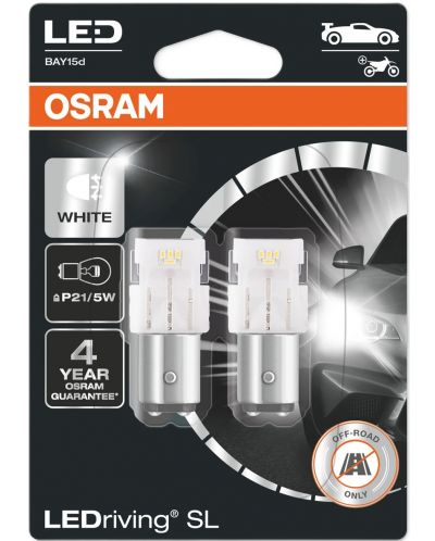 LED Автомобилни крушки Osram - LEDriving, SL, P21/5W, 1.7W, 2 броя, бели - 1