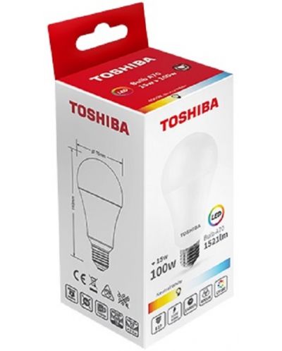 LED крушка Toshiba - 15=100W, E27, 1521 lm, 6500K - 2