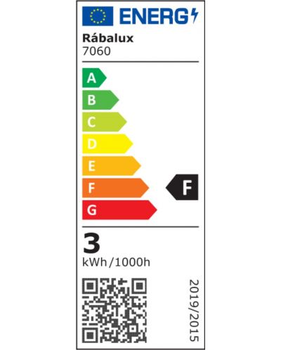 LED градински прожектор Rabalux - Turda 7060, IP 65, F, 3 W, 230 V, 260 lm, 4000 k, черен - 6