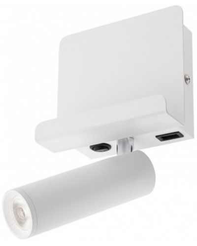 LED Аплик с ключ Smarter - Panel 01-3083, USB, IP20, 3.5W, бял мат - 1