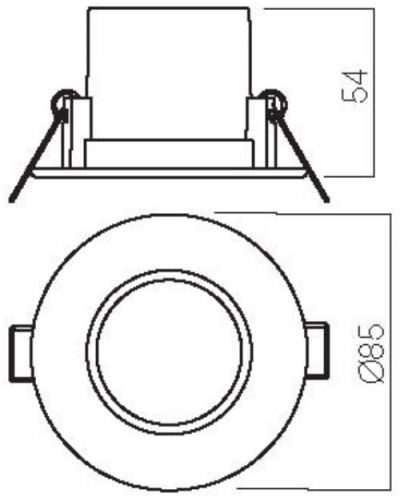 LED Луна за вграждане Smarter - PT07 70403, IP44, 240V, 5W, бял мат - 2