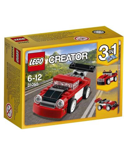 Конструктор Lego Creator - Червена състезателна кола 3в1 (31055) - 1