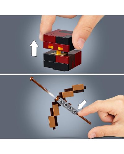 Конструктор Lego Minecraft - Голяма фигурка скелет с куб от магма (21150) - 8