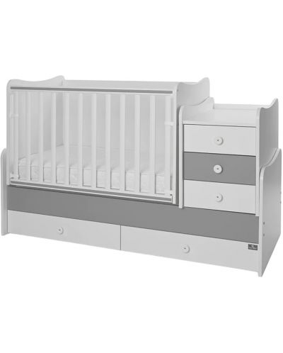 Легло Lorelli - Maxi Plus, 3Box, 70 х 160 cm, бяло/stone grey - 1