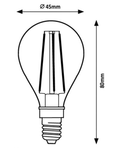 LED крушка Rabalux - E14, 6W, G45, 2700К, филамент - 3