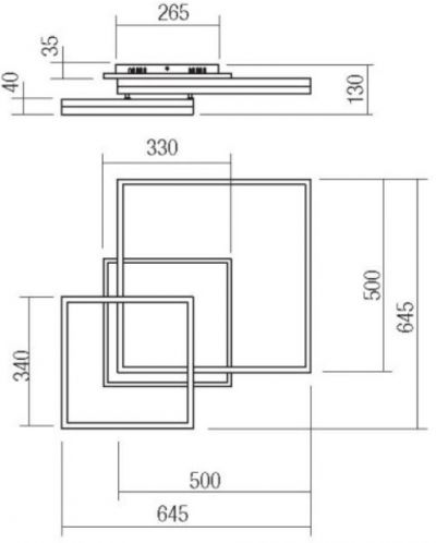 LED Плафон Smarter - Prisma 01-2639, IP 20, 240 V, 72 W, златист мат - 2