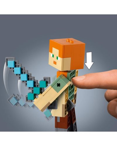 Конструктор Lego Minecraft - Голяма фигурка Алекс с пиле (21149) - 1