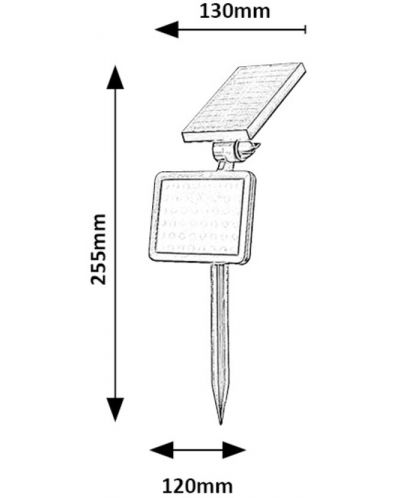 LED соларна лампа Rabalux - Kelna 77011, IP44, 9.6 W, DC 3.7 V, 200 lm, 4000 k, черна - 8