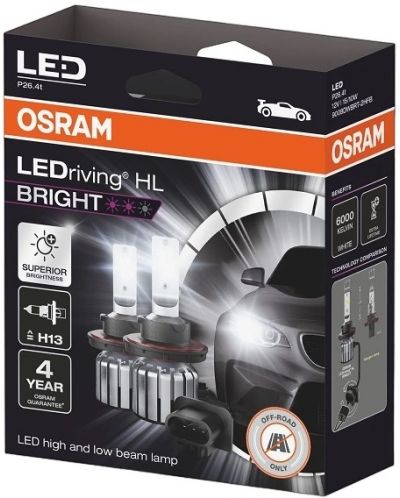 LED Автомобилни крушки Osram - LEDriving, HL Bright, H13, 15/10W, 2 броя - 1