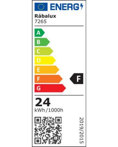 LED външен плафон Rabalux - Pernik 7265, IP 54, F, 24 W, 230 V, 2400 lm, 3000 k, черен - 7