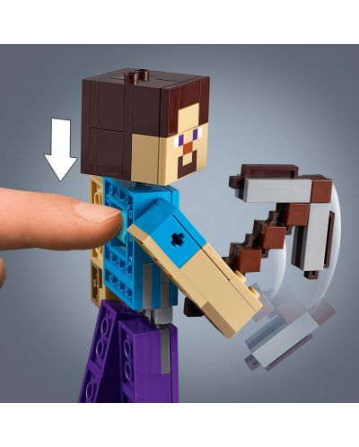 Конструктор Lego Minecraft - Голяма фигурка Стив с папагал (21148) - 8