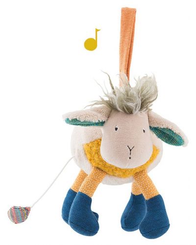 Музикална играчка Moulin Roty Les Zig &amp; Zag - Овца, 26 см