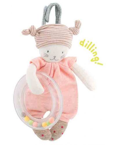 Мека дрънкалка Moulin Roty Les Petits Dodos - коте, 19 см