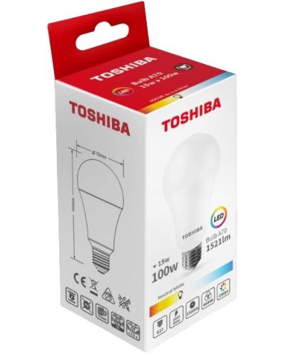 LED крушка Toshiba - 15=100W, E27, 1521 lm, 4000K - 2