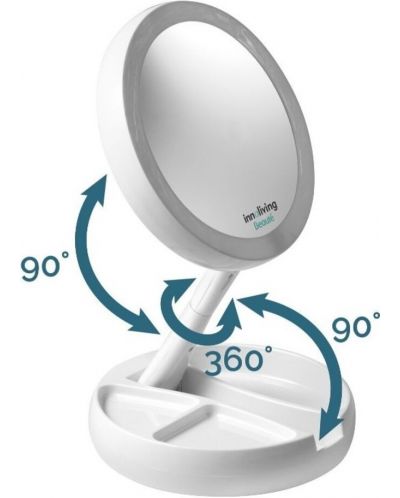 LED Козметично огледало Innoliving - INN-805, Ø13 cm, 5Х увеличение - 3