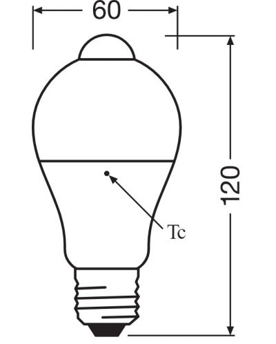 LED крушка Osram - CLA75MS, E27, 10W, 1055 lm, 2700K, сензор за движение - 5