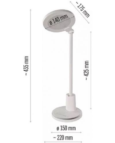 LED настолна лампа Emos - Wesley Z7620W, IP20, 12W, 15V, димируемa, бяла - 3