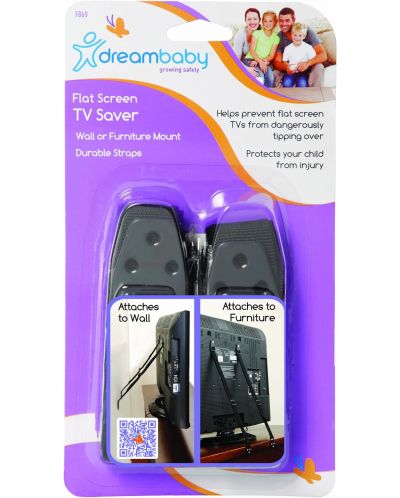 Ленти за закрепване на телевизор Dreambaby - Черни - 3