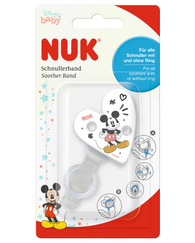 Лента за залъгалка с клипс Nuk - Micky - 1