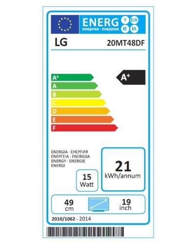LG 20MT48DF-PZ, 19.5", Wide LED Anti-Glare, 5ms GTG, 1000:1, 5000000:1 DFC, 200cd/m2, 1366x768, HDMI, Scart, TV Tuner DVB-/T/C (MPEG4), Speaker, USB, CI slot, Black - 6