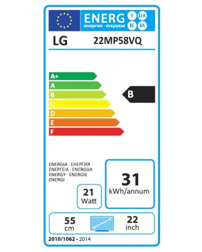 LG 22MP58VQ, 21.5" LED AG, IPS, 5ms GTG, 1000:1, Mega DFC, 250cd, Full HD 1920x1080, D-Sub, DVI-D, HDMI, Tilt, Headphone Out, Black - 9