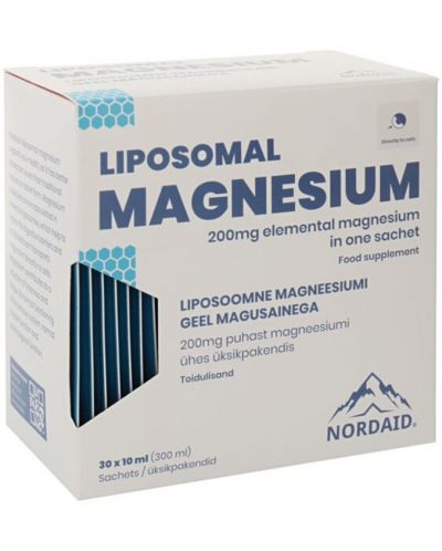 Liposomal Magnesium, 200 mg, манго, 30 сашета х 10 ml, Nordaid - 1