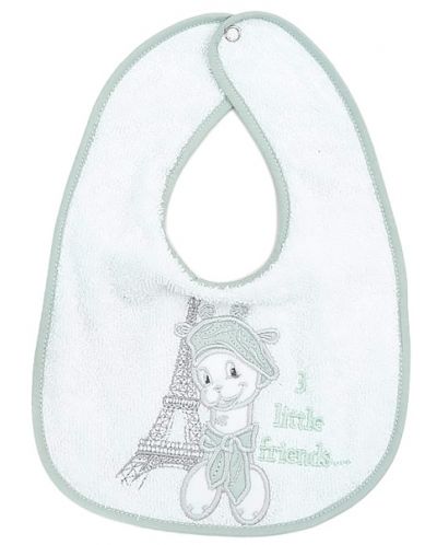 Лигавник с бродерия Bambino Casa - Paris, Mint - 1