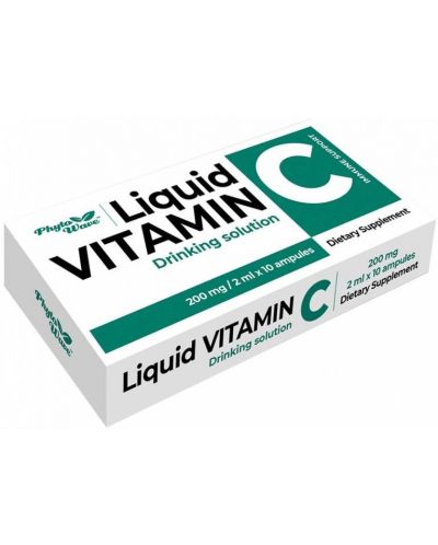 Liquid Vitamin C, 200 mg/2 ml, 10 ампули, Phyto Wave - 1