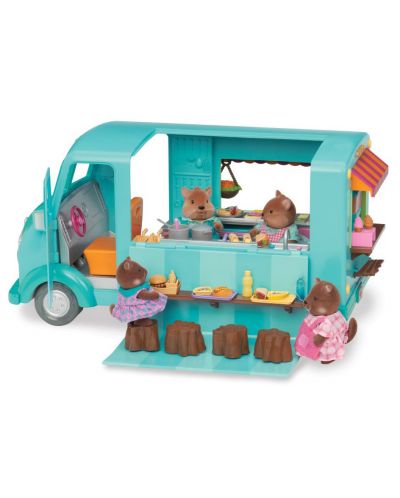 Комплект за игра Battat Lil' Woodzeez - Камион за бързо хранене, отворена кутия - 1