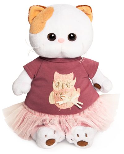 Плюшена играчка Budi Basa - Коте Ли-Ли, в рокля с бухал, 27 cm - 1
