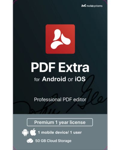 Лиценз Mobisystems - PDF Extra, за Android/iOS, 1 година - 1