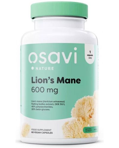 Lion's Mane, 600 mg, 60 капсули, Osavi - 1