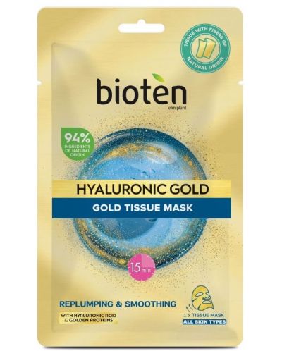 Bioten Hyaluronic Gold Лист маска за лице, 25 ml - 1
