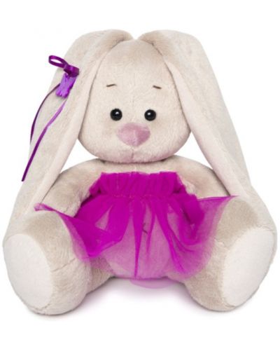 Плюшена играчка Budi Basa - Зайка Ми, бебе, с ярко лилава пола, 15 cm - 1