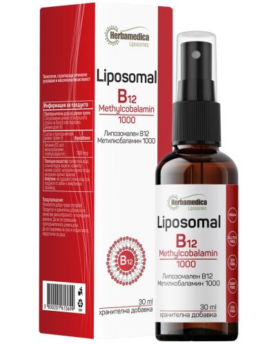 Liposomal B12 Methylcobalamin 1000, 30 ml, Herbamedica - 1