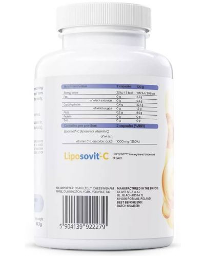 Liposomal Vitamin C, 1000 mg, 120 капсули, Osavi - 2