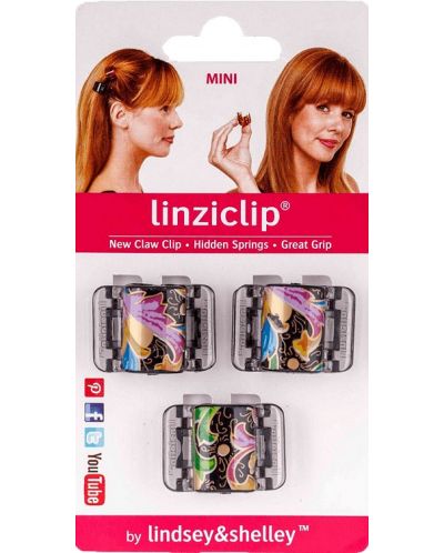 LinziClip Mini Щипка за коса, индийско лято, 3 броя - 1