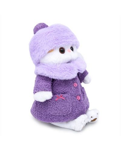 Плюшена играчка Budi Basa - Коте Ли-Ли, с лилаво велурено палто, 24 cm - 3