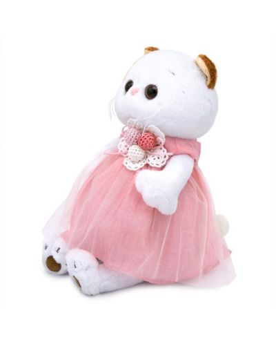 Плюшена играчка Budi Basa - Коте Ли-Ли, с рокличка и плетено цвете, 24 cm - 3