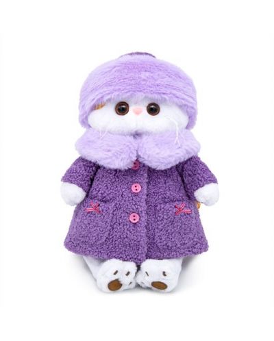 Плюшена играчка Budi Basa - Коте Ли-Ли, с лилаво велурено палто, 24 cm - 1
