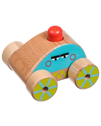 Дървена играчка за бутане Lucy&Leo - Многоцветна, със звуци - 3
