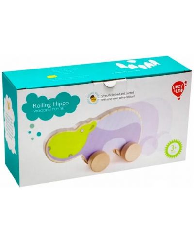 Дървена играчка за бутане Lucy&Leo - Хипопотамче - 1