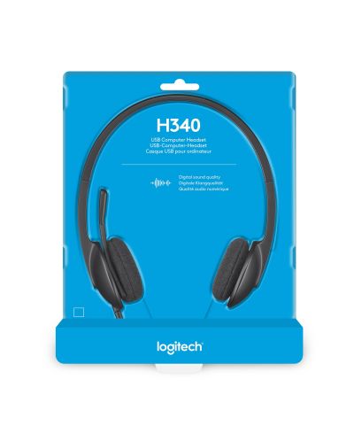 Слушалки Logitech - H340, черни - 8