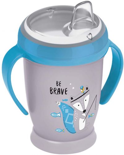 Нетечаща чашка Lovi Junior - С мек накрайник и дръжки, 250 ml