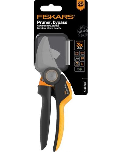 Лозарска ножица Fiskars - PowerGear L P961, с разминаващи се остриета - 2