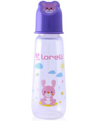 Бебешко шише с релефна капачка Lorelli - 250 ml, лилаво